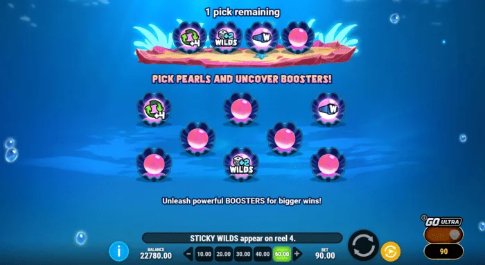 Manta Mayhem – udvælgelse af boostere før Free Spins
