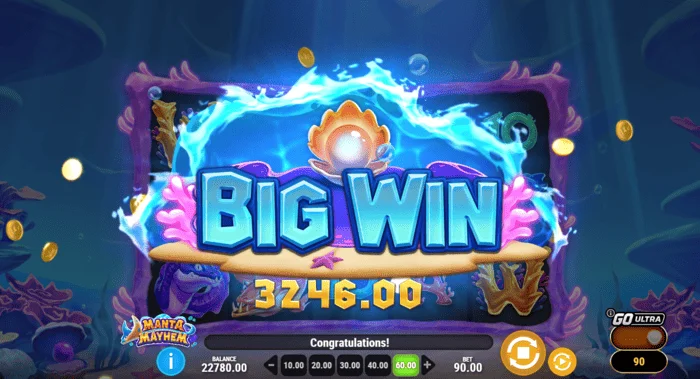 Manta Mayhem – stor gevinst i Free Spins med en x10-multiplikator